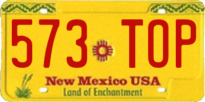 NM license plate 573TOP