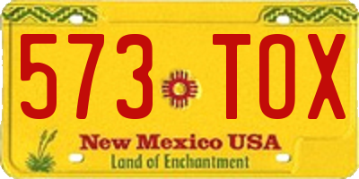NM license plate 573TOX