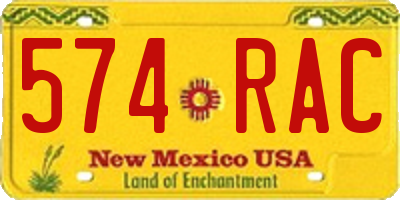 NM license plate 574RAC