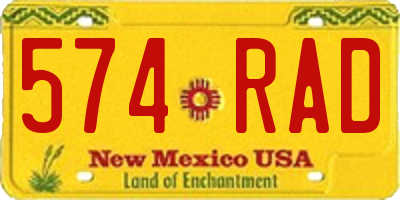 NM license plate 574RAD