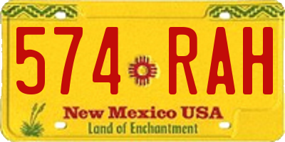 NM license plate 574RAH