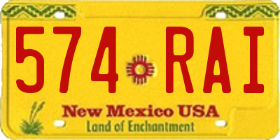 NM license plate 574RAI