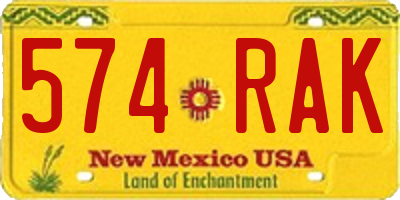 NM license plate 574RAK