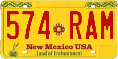 NM license plate 574RAM