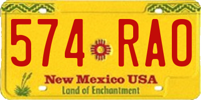 NM license plate 574RAO