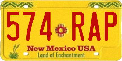 NM license plate 574RAP