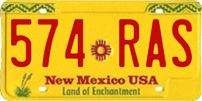 NM license plate 574RAS