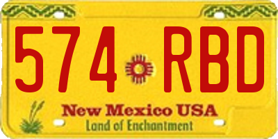 NM license plate 574RBD