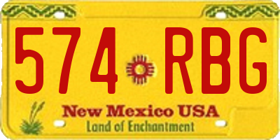 NM license plate 574RBG