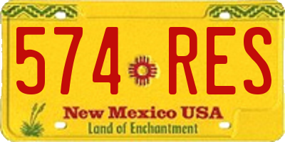 NM license plate 574RES