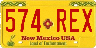 NM license plate 574REX
