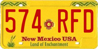 NM license plate 574RFD