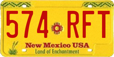 NM license plate 574RFT