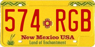 NM license plate 574RGB