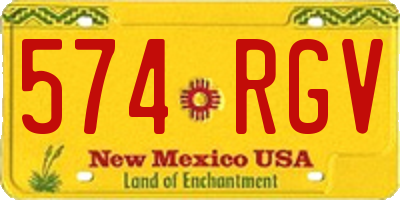NM license plate 574RGV