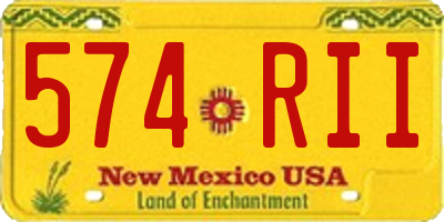 NM license plate 574RII