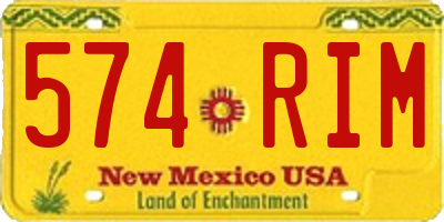 NM license plate 574RIM