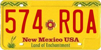 NM license plate 574ROA