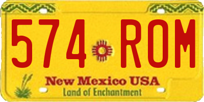 NM license plate 574ROM