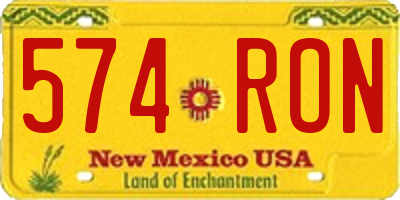 NM license plate 574RON
