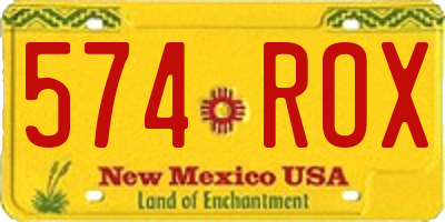 NM license plate 574ROX