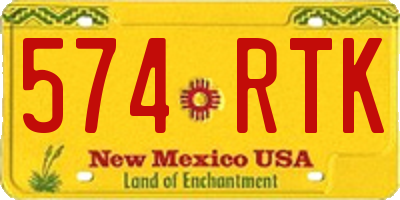 NM license plate 574RTK