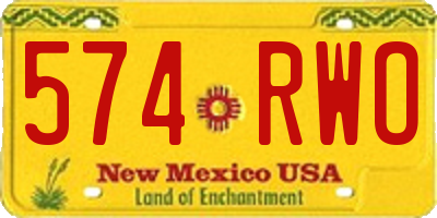 NM license plate 574RWO