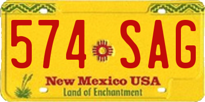 NM license plate 574SAG