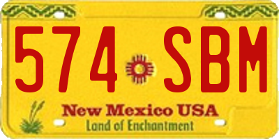NM license plate 574SBM