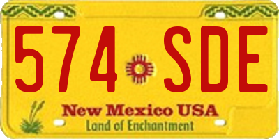 NM license plate 574SDE