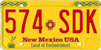 NM license plate 574SDK
