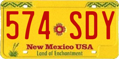 NM license plate 574SDY