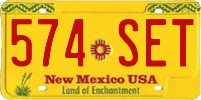 NM license plate 574SET