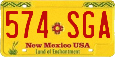 NM license plate 574SGA