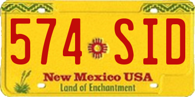 NM license plate 574SID