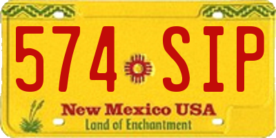 NM license plate 574SIP