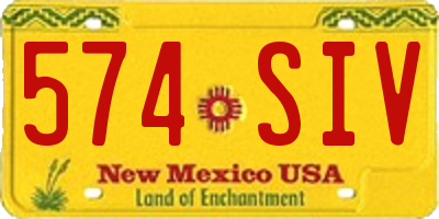 NM license plate 574SIV