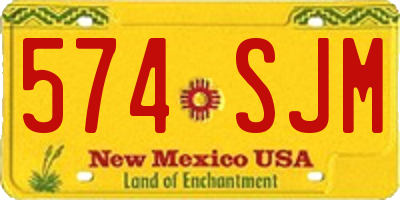 NM license plate 574SJM