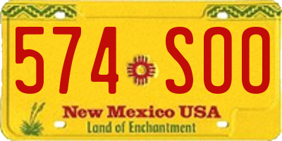 NM license plate 574SOO