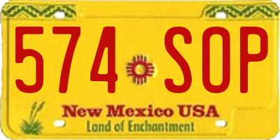 NM license plate 574SOP