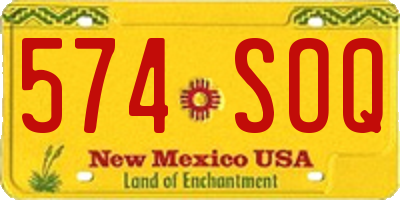 NM license plate 574SOQ