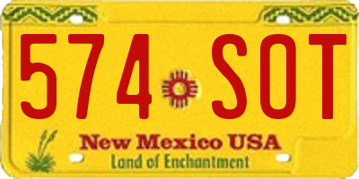 NM license plate 574SOT