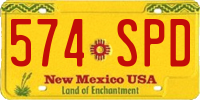 NM license plate 574SPD