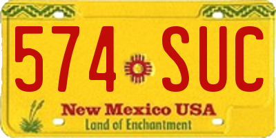 NM license plate 574SUC