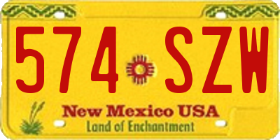 NM license plate 574SZW