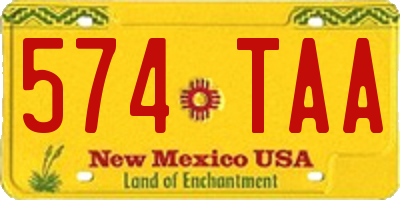 NM license plate 574TAA