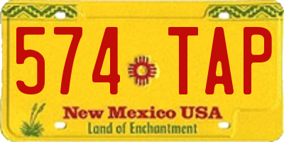 NM license plate 574TAP