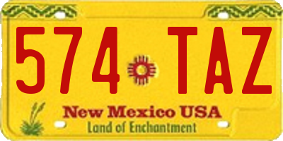 NM license plate 574TAZ