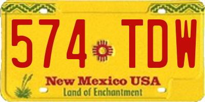NM license plate 574TDW