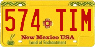 NM license plate 574TIM